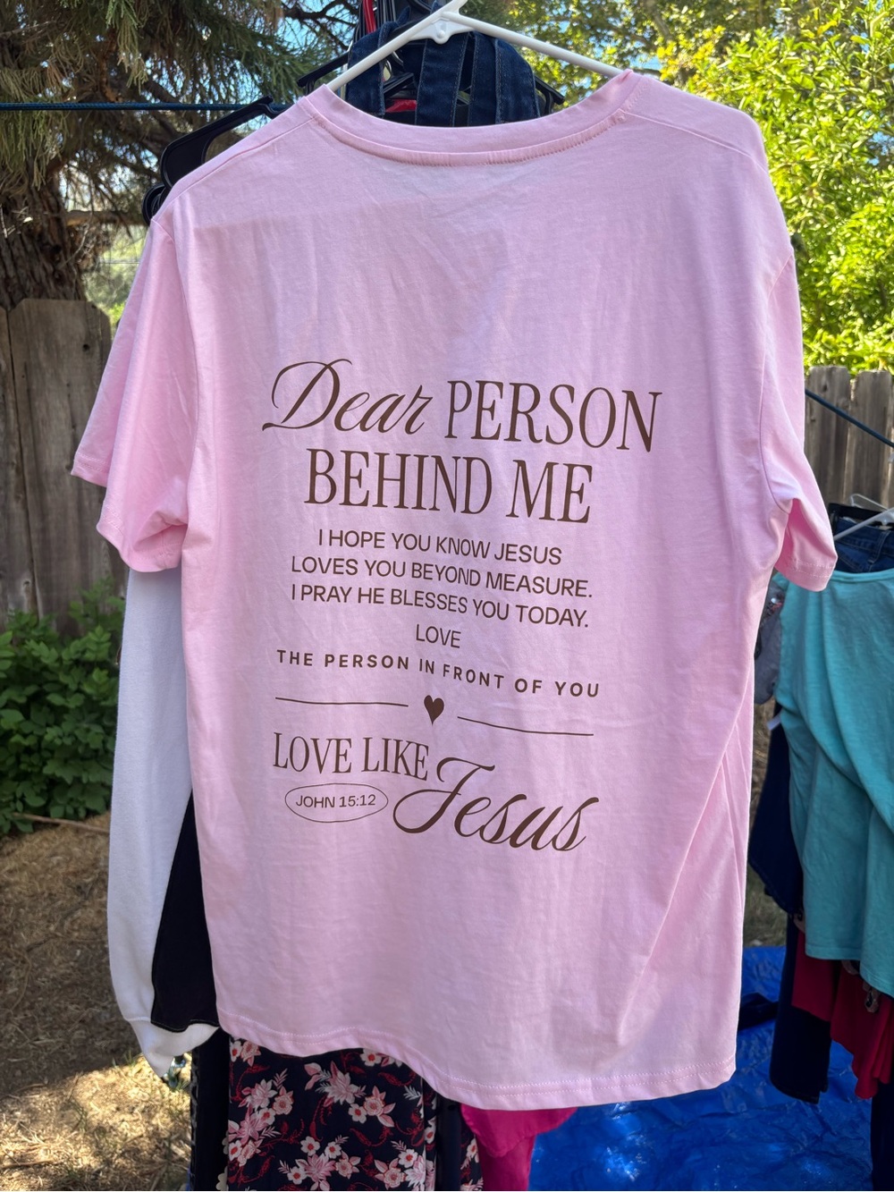 Pink Faith-Based Graphic Tee - Love Like Jesus